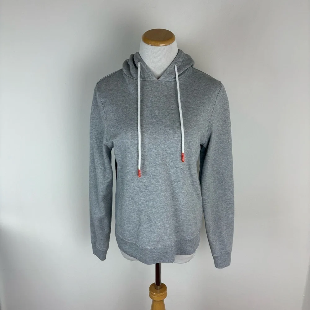 TORY BURCH Tory Sport Hoodie Sweatshirt Pullover Gray Size M 100% Cotton